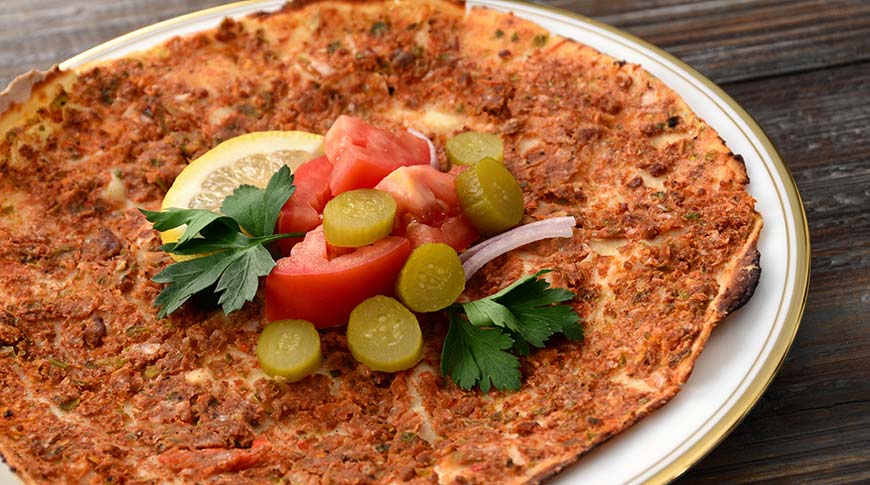 Traditional Turkish Food Lahmacun